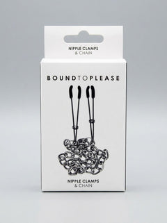 Bound to Please Adjustable Rubber Tip Nipple Clamps & Chain - refined nipple clamps that offer adjustable pressure for ultimate sensory enjoyment.