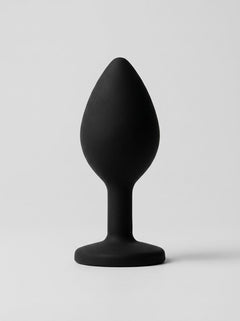 Toosh Silicone Butt Plug with Clear Gem Base - 3 colours and 3 sizes available, smooth silicone butt plug with clear gem base