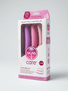 Artistic portrayal of the Skins Care 3pcs Curved Dilator Set, perfect for users seeking an elegant option for their intimate wellness journey.
