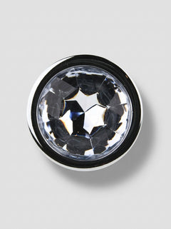 Toosh Metal Butt Plug With Gems - Aluminium Alloy, Jewelled Base, Beginner Friendly metal butt plug with clear gemstone