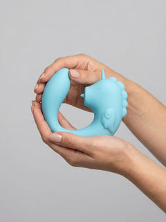 Unihorn C-Horse - Ocean Peak Dual Vibrator close-up showcasing the body-safe silicone and sleek design.