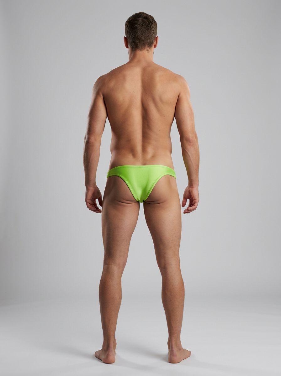 Men's lightweight full cut thong by Male Power in various colors, featuring minimal design and comfortable fit.
