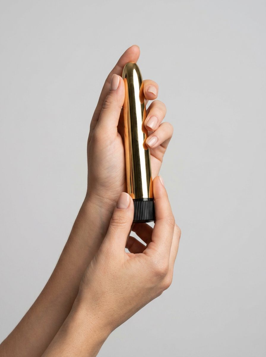 Smooth metallic large 6.5-inch bullet vibrator from Scandals, featuring a sleek, shiny silver finish and compact design.