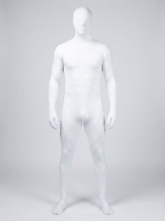 Asylum Second Skin Zip-Up White Full Length Body Suit Fantasy Costume, showcasing a luxurious white body suit costume with intricate details, perfect for cosplay and costume events.