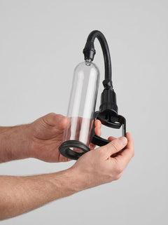 Me You Us Trigger Manual Suction Penis Pump, luxury trigger penis pump held with clear cylinder and ergonomic manual trigger handle