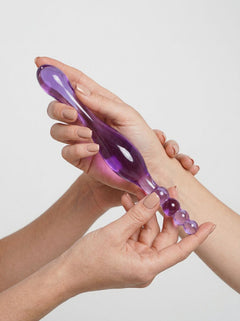 Smoothy Prober Double-Ended Textured Jelly Anal Dildo featuring four rounded beads for textured sensation