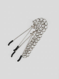 High-end Bound to Please Adjustable Rubber Tip Nipple Clamps & Chain - premium nipple clamps to elevate your bondage play.