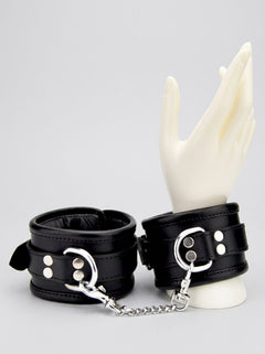 Stylish BOUND Leather Wrist Restraints with intricate detailing, offering a blend of sophistication and sensuality in real leather.