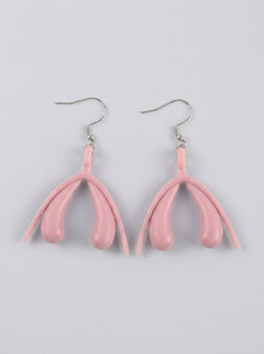 Stylish Minimalist 3D Printed Clitoris Drop Earrings featuring a unique anatomical-inspired shape, ideal for body-positive accessory lovers.