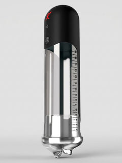 Pipedream PDX Elite Blowjob Power Pump automatic suction penis pump with clear cylinder and control valve for enhanced pleasure.