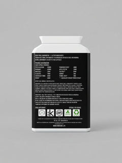 Bum Chums supplement bottle - 100 capsules designed for a refined approach to gut health and wellbeing.