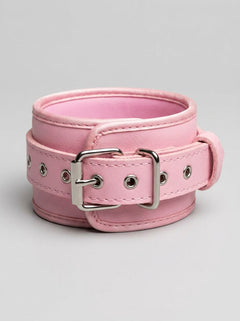 Strict Bondage Harness with Bows Pink ML worn, demonstrating its luxurious fit as an exceptional bondage harness for adventurous couples.