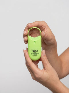 GoodHead Juicy Head Cocktails Dry Mouth Salivating Oral Spray Mojito To-Go compact spray held in hand