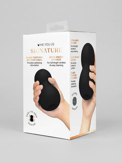 Me You Us Signature The Bubble Dual Ended Stroker in a sleek black finish with easy-grip stroker design