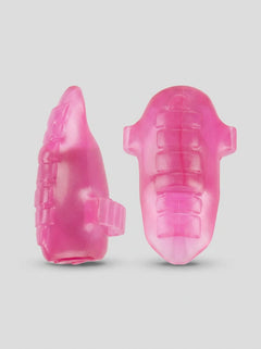 Close-up of the plush pink tongue ring from the GoodHead Pussy Pleasure Tongue Ring & Tingle Spray Party Kit enhancing oral pleasure.