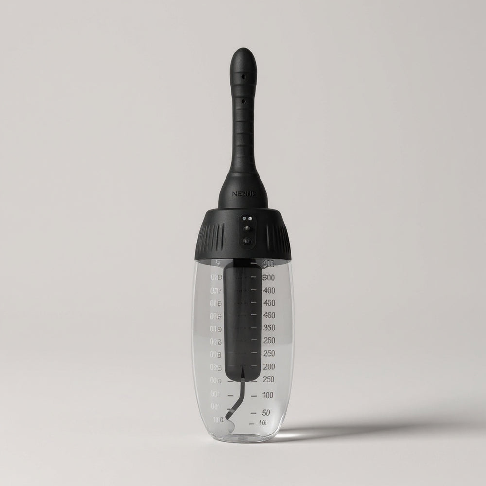 Nexus automatic rotating 360° anal douche with rechargeable remote control, featuring a sleek design for cleansing and comfort.