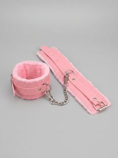 Close-up view of the luxurious padded cuffs from the 8-Piece Beginner Bondage Kit, enhancing comfort during play.