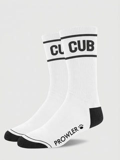 Prowler RED Cub Slogan Cotton Crew Socks in black with white detailing and bold Cub branding