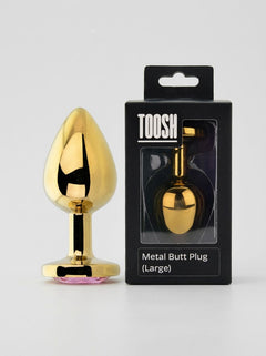 Toosh Metal Butt Plug With Gems - Aluminium Alloy, Jewelled Base, Beginner Friendly metal butt plug complete luxury product view