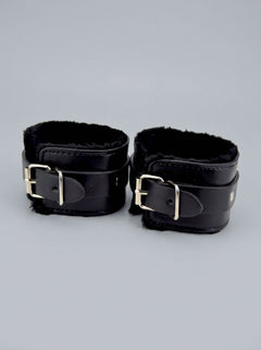 Sophisticated Bound to Please Plush Wrist Cuffs featuring sturdy metal restraints wrapped in plush fur, combining luxury and security.
