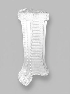 Transparent Ripple Dual End Stroker male masturbator by Me You Us, showing textured silicone interior and sleek design.