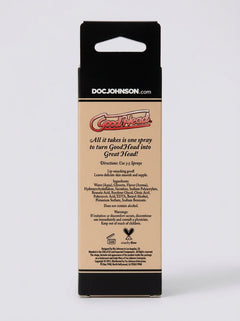 GoodHead Juicy Head Cocktails Dry Mouth Salivating Oral Spray Strawberries and Champagne packaging rear view