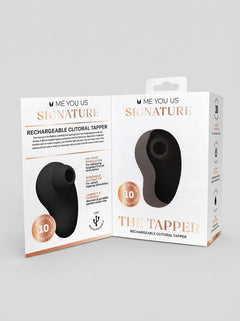 Me You Us Signature The Tapper Clitoral Pulsating Suction Vibrator shown as a compact luxury pleasure toy