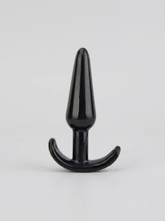 Loving Joy Black Butt Plug for Beginners – 4.5 Inch showcasing its tapered design for easy insertion and a smooth finish, perfect for first-time anal play.