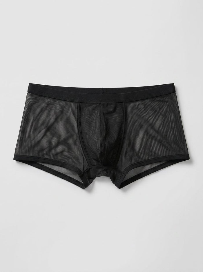 Male Power Micro Mini Pouch Short in Black or White Mesh