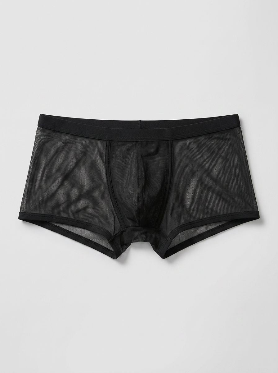 Male Power Micro Mini Pouch Short in Black or White Mesh