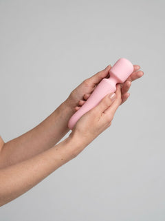 Me You Us Rechargeable Silicone Massage Wand Vibrator with rounded head and smooth body-safe silicone, luxury wand vibrator