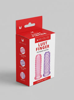 Lust Ribbed Textured Jelly Finger Sleeves by Me You Us in luxurious colours, perfect for adventurous uses, embodying the essence of comfort and seduction with textured finger sleeves.