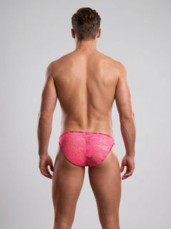 Male Power Wonder Bikini pink floral lace