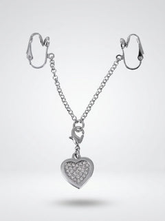 Elegant Intimate Heart-Shaped Labia Jewellery Chain Pendant displayed elegantly, highlighting its luxurious appeal and design.