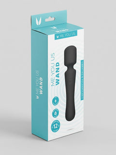 Me You Us Rechargeable Silicone Massage Wand Vibrator shown as a waterproof USB rechargeable wand vibrator