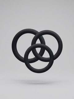 Me You Us Signature The Chubby Silicone Cock Ring 3Pc Set, flexible silicone cock ring set