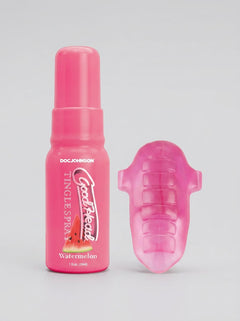 Luxurious GoodHead Pussy Pleasure Tongue Ring & Tingle Spray Party Kit showcasing the textured tongue ring designed for added stimulation.