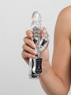 Close-up of the Jessica Rabbit Ultimate Plus Rabbit Vibrator showcasing its elegant design and plush bunny ears.