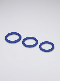 Me You Us Signature The Chubby Silicone Cock Ring 3Pc Set, reusable cock ring set product image