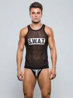 Envy men's Swat 2-piece tank and thong costume set featuring a tactical tank top and matching thong underwear.