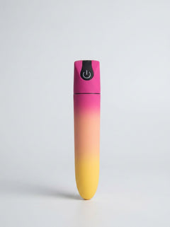 Close-up view of the Rechargeable Bullet Clitoral Vibrator, showcasing its sleek design and smooth silicone finish, perfect for an exquisite pleasure experience.