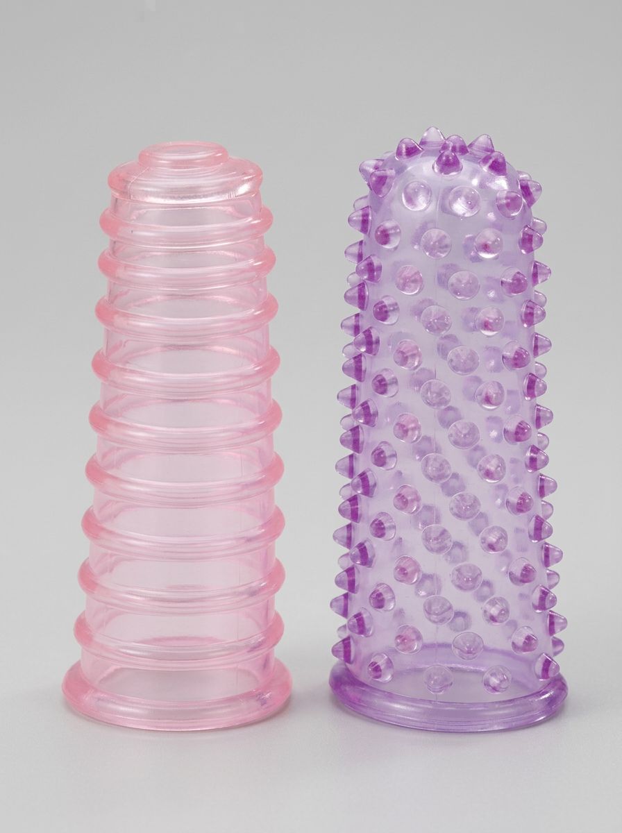 Me You Us Lust Ribbed Textured Jelly Finger Sleeves for finger toys, featuring a ribbed, flexible silicone design.
