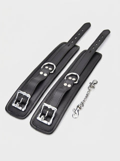 Sophisticated BOUND Leather Wrist Restraints, offering a tantalizing experience with soft leather that caresses the skin.