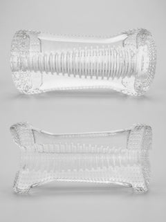 Transparent Ripple Dual End Stroker male masturbator by Me You Us, featuring textured silicone design for enhanced sensation.