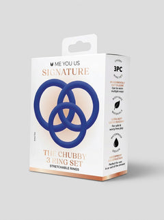 Me You Us Signature The Chubby Silicone Cock Ring 3Pc Set, premium cock ring set detail