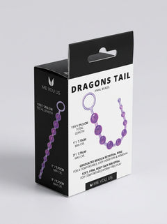 Me You Us Dragonz Tail Anal Beads Violet - Sophisticated soft anal beads designed to elevate pleasure with a gradual size increase.