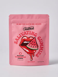 GoodHead Salivating Flavoured Oral Play Dry Mouth Gummies 3-Pack Watermelon pouch front with elegant lips and watermelon design