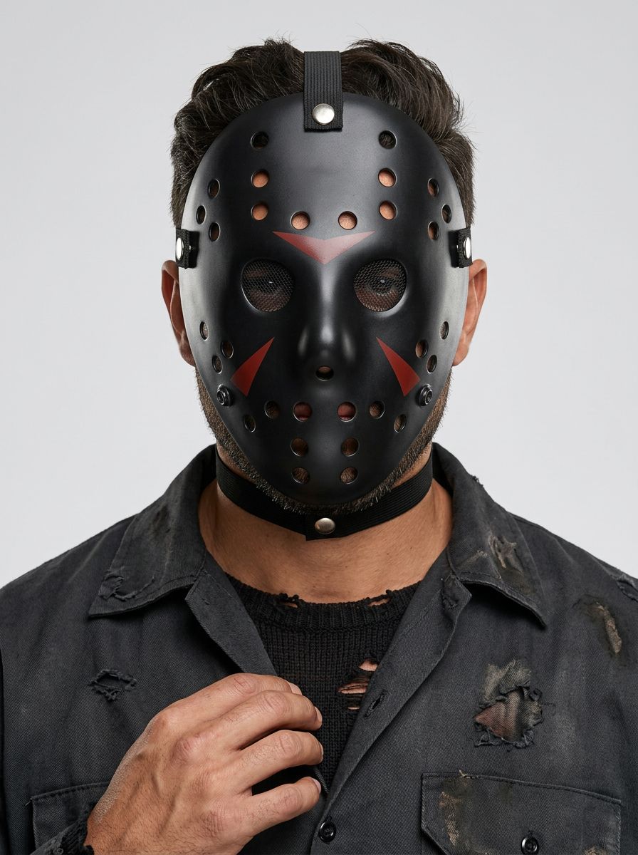 Fetish Fantasy Extreme Freaky Jason Halloween Costume Cosplay Hockey Mask – jason costume mask front view