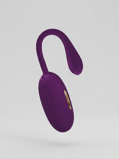 Pretty Love Doreen Egg Vibrator with Electro Shock displayed elegantly on a soft surface, showcasing its luxurious purple silicone design for ultimate pleasure.