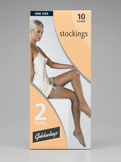 Goldenlegs 10 Denier Sheer Stockings - 2 Pair Pack